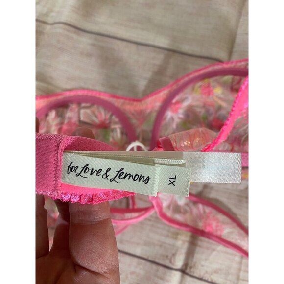 For Love And Lemons Women's Electric Fields Embroidery Underwire Bra - XL - Picture 8 of 12
